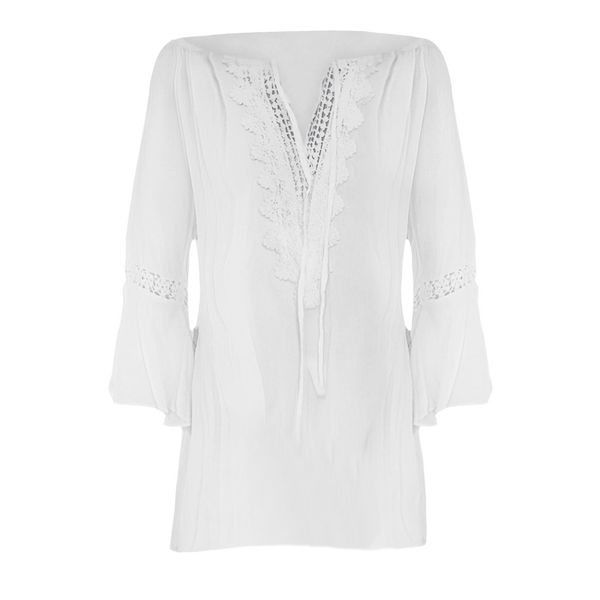 feitong 5xl blouse women plus size loose print v-neck solid lace blouse pullover womens and shirt blusas mujer de moda 2019, White
feitong 5xl blouse women plus size loose print v-neck solid lace blouse pullover womens and shirt blusas mujer de moda 2019, White