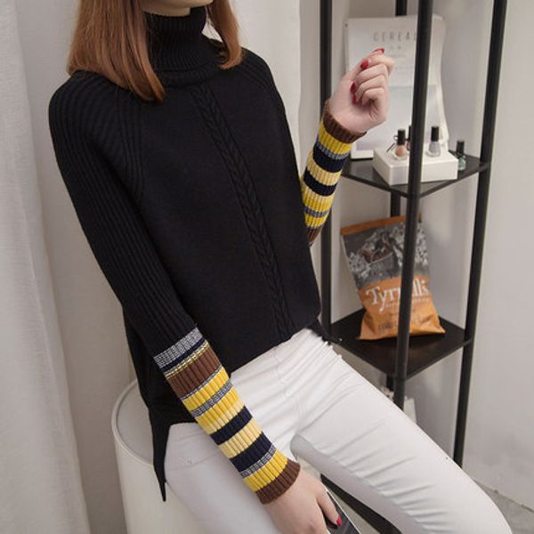 2019 winter women sweater, White;black