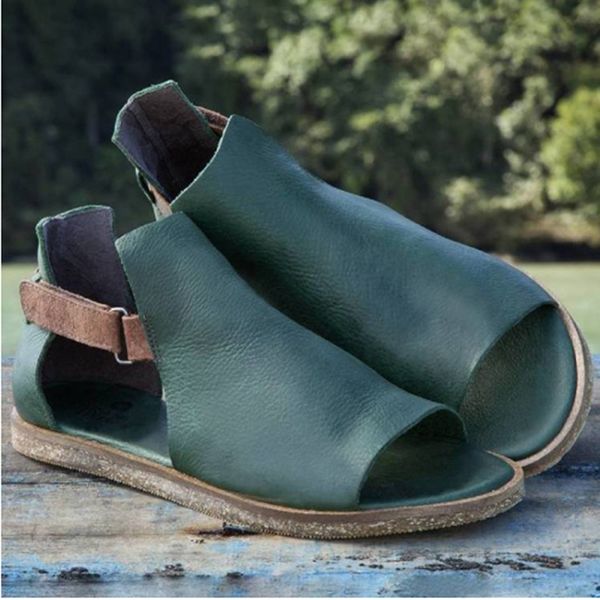 female retro sandals fashion leather stitching simple with fish mouth independent stand large size platform women's flat sandals, Black
female retro sandals fashion leather stitching simple with fish mouth independent stand large size platform women's flat sandals, Black