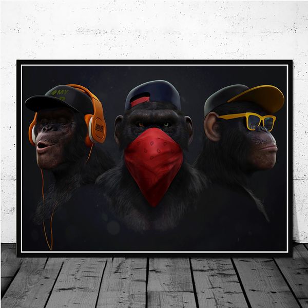 dark wise 3 monkeys animal picture canvas wall art posters and prints gorilla painting home decor living room cuadros decoration
dark wise 3 monkeys animal picture canvas wall art posters and prints gorilla painting home decor living room cuadros decoration