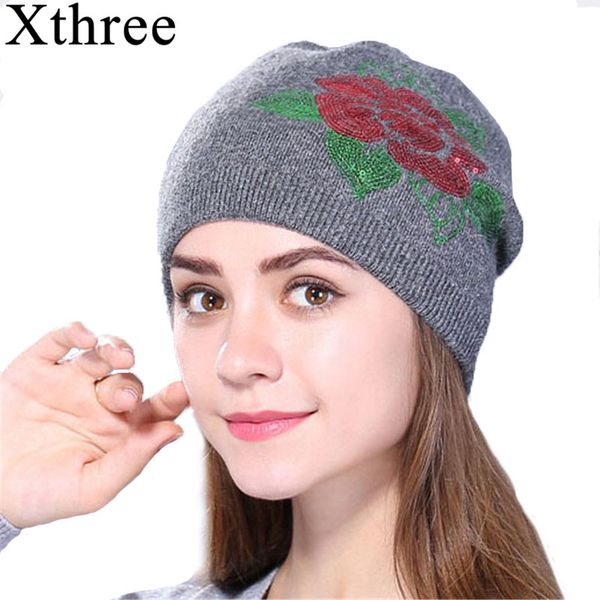 xthree female cashmere winter hat knitted skullies beanies hat for women wool embroidery flower girls gorros, Blue;gray
xthree female cashmere winter hat knitted skullies beanies hat for women wool embroidery flower girls gorros, Blue;gray