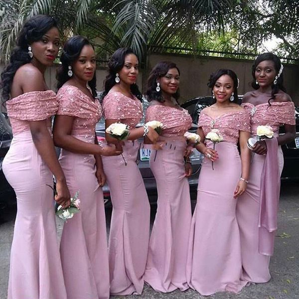 african new design pink mermaid bridesmaid dresses sequins off shoulder maid of honor dresses formal dresses for weddings party, White;pink
african new design pink mermaid bridesmaid dresses sequins off shoulder maid of honor dresses formal dresses for weddings party, White;pink