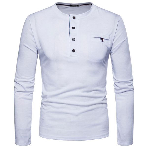 long-sleeved t-shirt men's 2018 spring and summer new style men solid color ribbon decoration long sleeve leisure t-shirt f193, White;black
long-sleeved t-shirt men's 2018 spring and summer new style men solid color ribbon decoration long sleeve leisure t-shirt f193, White;black