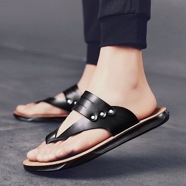 sandals fashion summer men slippers leather handmade flip flops comfortable cool beach outdoor massage casual flats shoes, Black
sandals fashion summer men slippers leather handmade flip flops comfortable cool beach outdoor massage casual flats shoes, Black