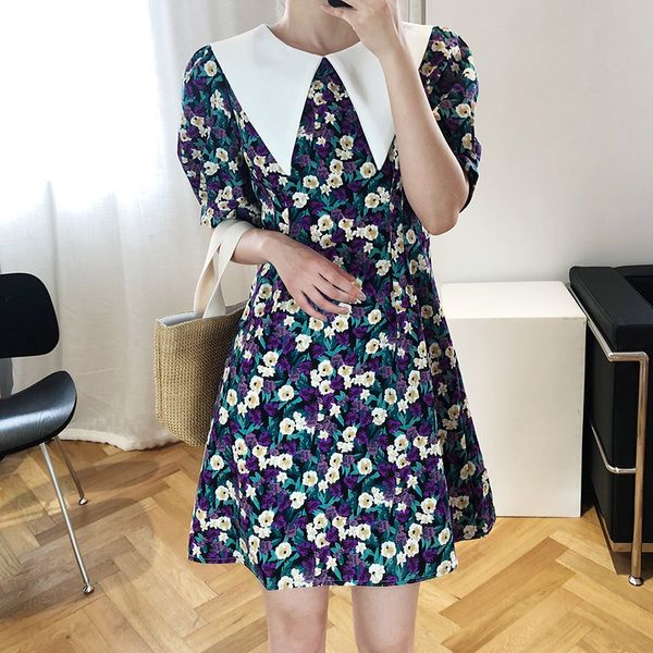 casual dresses purple sailor collar floral short dress women 2021 summer vintage flower puff sleeve high waist chiffon ladies mini, Black;gray
casual dresses purple sailor collar floral short dress women 2021 summer vintage flower puff sleeve high waist chiffon ladies mini, Black;gray