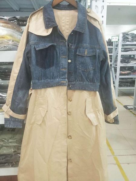 deat new jacket for vip customer windbreaker denim patchwork turn-down collar single breasted, Tan;black
deat new jacket for vip customer windbreaker denim patchwork turn-down collar single breasted, Tan;black