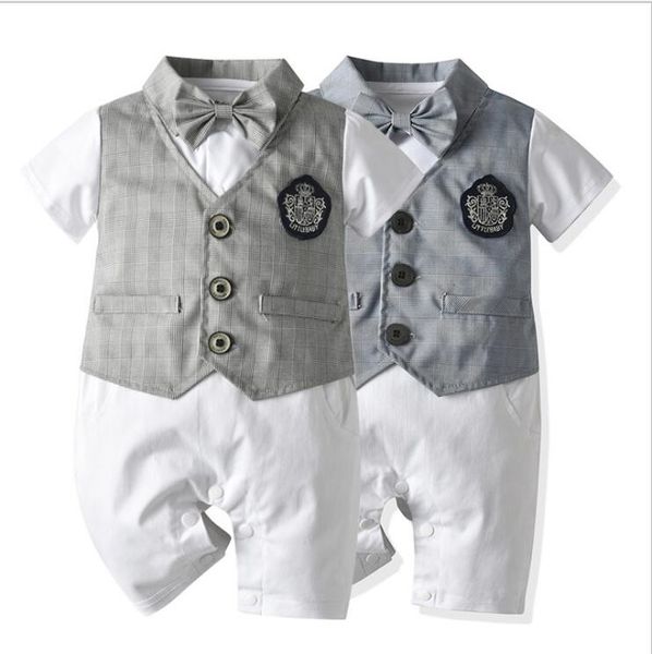 cross border source factory summer boys' ha yi gentleman short sleeve baby one piece fake two piece plaid vest creeper size, Blue
cross border source factory summer boys' ha yi gentleman short sleeve baby one piece fake two piece plaid vest creeper size, Blue