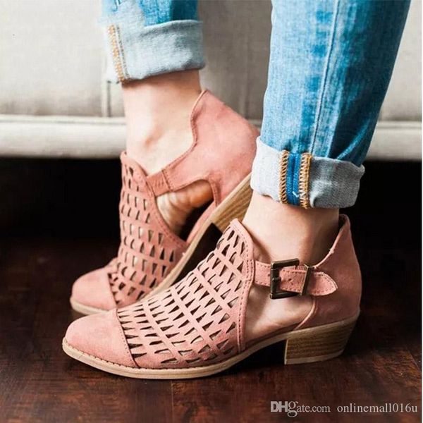 summer women buckle strap retro ankle boots female hollow out casual thick low heels ladies fashion breathable shoes, Black
summer women buckle strap retro ankle boots female hollow out casual thick low heels ladies fashion breathable shoes, Black