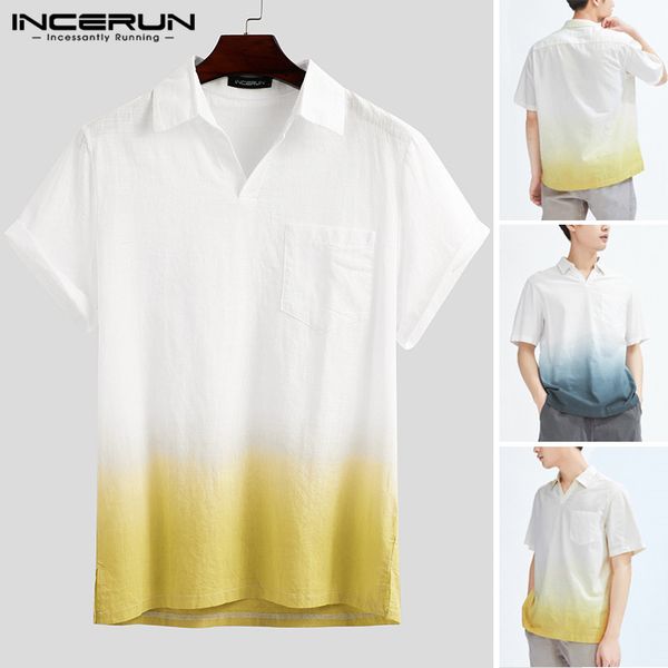incerun men short sleeve lapel cotton t shirts gradient t-shirts fashion pockets blouse loose breathable korean clothes s-5xl, White;black
incerun men short sleeve lapel cotton t shirts gradient t-shirts fashion pockets blouse loose breathable korean clothes s-5xl, White;black