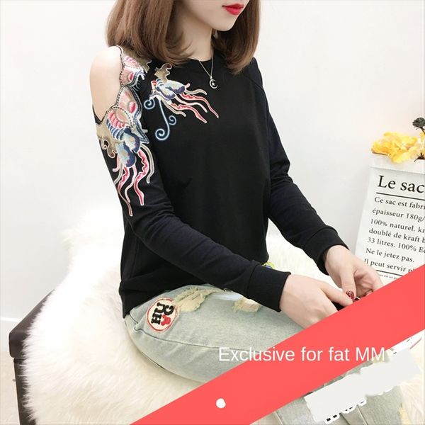 fat sister large size autumn clothing embroidered long sleeve t-shirt 200 jin t-shirt fat mm loose round collar women's fashion, White
fat sister large size autumn clothing embroidered long sleeve t-shirt 200 jin t-shirt fat mm loose round collar women's fashion, White
