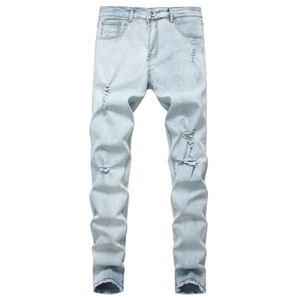 men's jeans new fashion personality ripped slim fit zipper stretch denim trousers fashion style joggers denim men, Blue
men's jeans new fashion personality ripped slim fit zipper stretch denim trousers fashion style joggers denim men, Blue