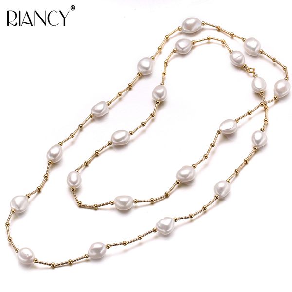fashion white long pearl necklace baroque natural freshwater pearl jewelry for women necklace accessories, Silver
fashion white long pearl necklace baroque natural freshwater pearl jewelry for women necklace accessories, Silver