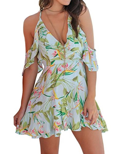 klousilover womens halter v neck floral print cold shoulder mini swing dress, Black;gray
klousilover womens halter v neck floral print cold shoulder mini swing dress, Black;gray