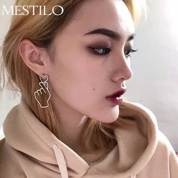 mestilo trendy gold sliver hollow gesture hand love heart earrings for women girls hip hop statement long drop earrings jewelry, Silver
mestilo trendy gold sliver hollow gesture hand love heart earrings for women girls hip hop statement long drop earrings jewelry, Silver