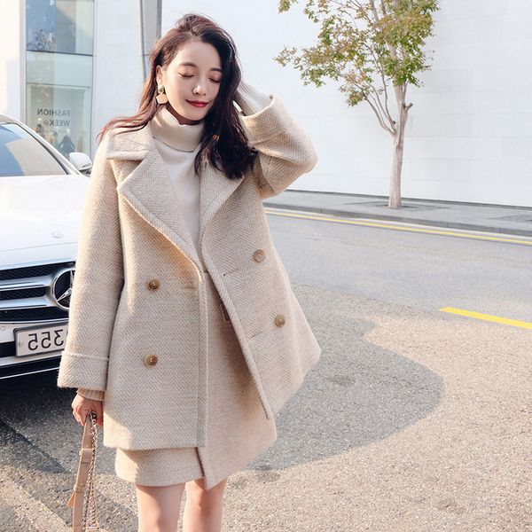 overcoat woollen skirt suits two piece new vintage women jacket woolen coat female autumn winter female outerwear woolen coat, Black
overcoat woollen skirt suits two piece new vintage women jacket woolen coat female autumn winter female outerwear woolen coat, Black
