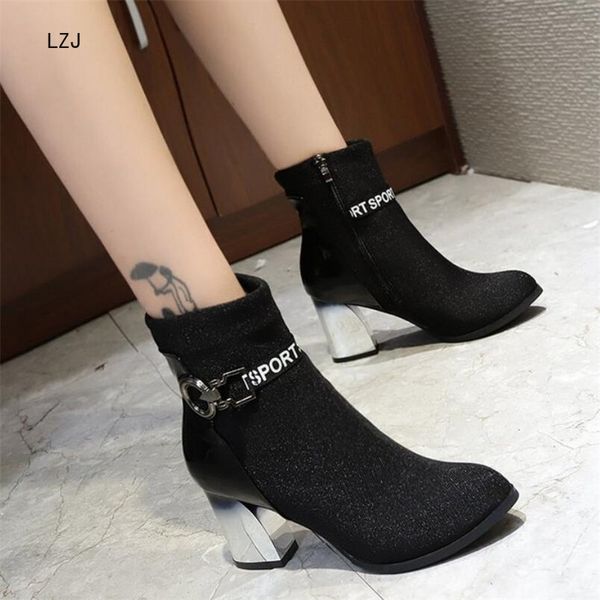 lzj 2019 autumn winter fashion new women ankle boots pointed toe square heel high heel boots comfortable women ankle, Black
lzj 2019 autumn winter fashion new women ankle boots pointed toe square heel high heel boots comfortable women ankle, Black