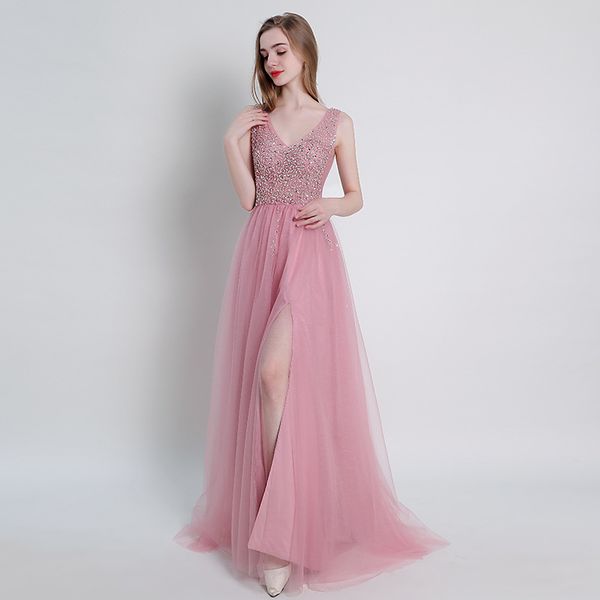 blush pink tulle long prom dresses 2020 beaded prom gowns floor length party dress robe de soiree, Black
blush pink tulle long prom dresses 2020 beaded prom gowns floor length party dress robe de soiree, Black