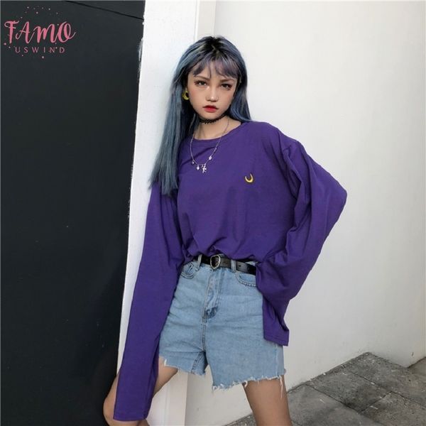 harajuku girls стиль фиолетовый с длинными рукавами top tee moon вышивки сыпучие весна круглый воротник футболки женщины, White
harajuku girls стиль фиолетовый с длинными рукавами top tee moon вышивки сыпучие весна круглый воротник футболки женщины, White