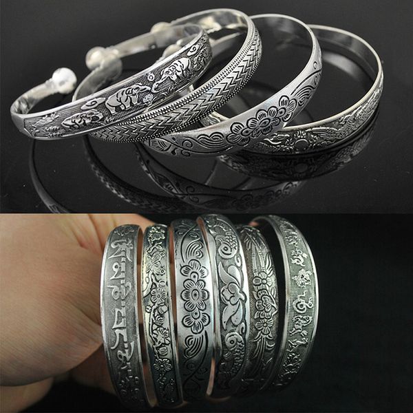 9styles tibetan silver jewelry vintage silver bangles bracelet antique tibetan bracelets for women, Black
9styles tibetan silver jewelry vintage silver bangles bracelet antique tibetan bracelets for women, Black