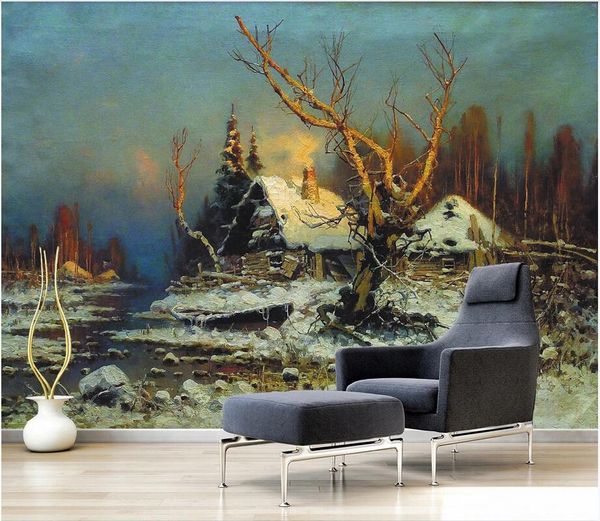 custom wall stickes p vintage hand-painted rural snow landscape tv background wall decorative homedecor murals wallpaper for walls 3 d
custom wall stickes p vintage hand-painted rural snow landscape tv background wall decorative homedecor murals wallpaper for walls 3 d