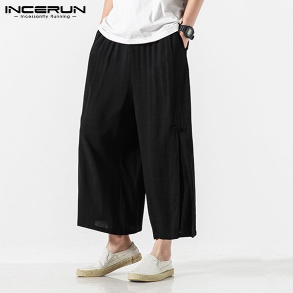 vintage men pants solid casual joggers streetwear chinese style trousers loose elastic waist men's wide leg pants s-5xl incerun, Black
vintage men pants solid casual joggers streetwear chinese style trousers loose elastic waist men's wide leg pants s-5xl incerun, Black