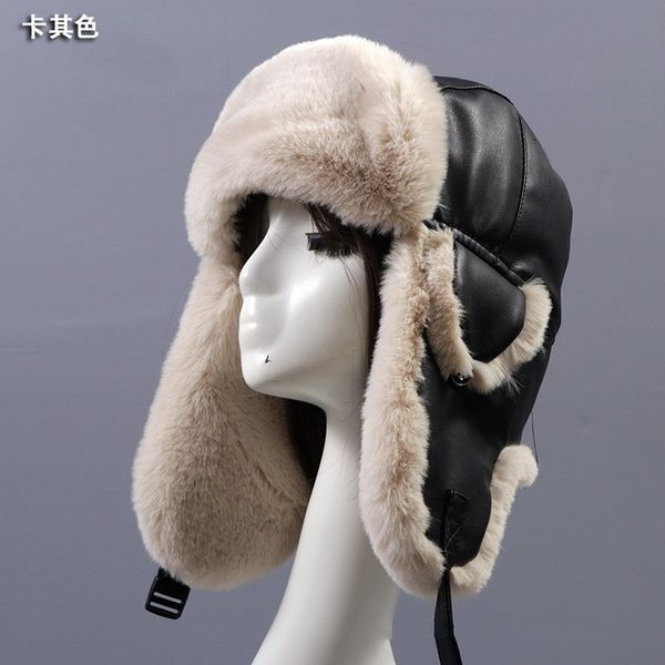 women faux fur hat faux leather hat warm winter pu bomber fur russian earflaps ear protection, Blue;gray
women faux fur hat faux leather hat warm winter pu bomber fur russian earflaps ear protection, Blue;gray