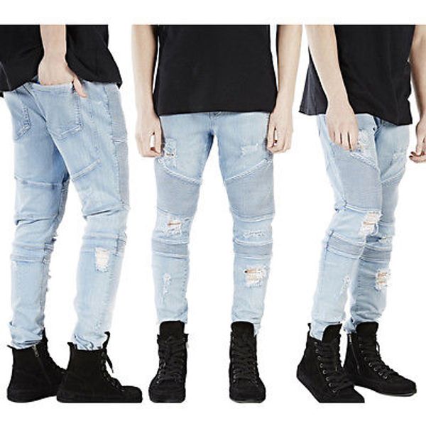 новая мода mens разработанный straight slim fit байкер джинсы пант джинсовые брюки, Black;white
новая мода mens разработанный straight slim fit байкер джинсы пант джинсовые брюки, Black;white