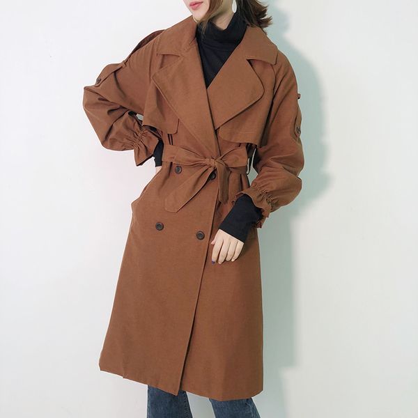 2018 autumn winter waist double-breasted slim temperament casual windbreaker, Tan;black
2018 autumn winter waist double-breasted slim temperament casual windbreaker, Tan;black