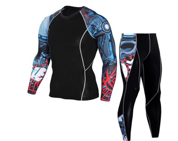 men compression run jogging suits sportswear sports set long sleeves t shirt/leggings male gym fitness tight clothing 2pcs/sets, Black;blue
men compression run jogging suits sportswear sports set long sleeves t shirt/leggings male gym fitness tight clothing 2pcs/sets, Black;blue