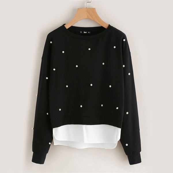 spring autumn long sleeve o-neck casual elegant slim beading pullovers hoodies fashion women black white patchwork sweatshirts
spring autumn long sleeve o-neck casual elegant slim beading pullovers hoodies fashion women black white patchwork sweatshirts