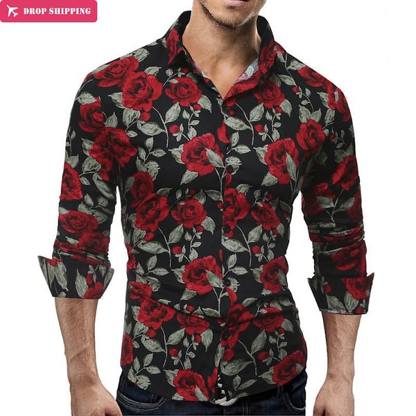 fashion mens luxury long sleeve slim shirt casual fitness stylish dress shirts stylish mens rose floral print dress shirts, White;black
fashion mens luxury long sleeve slim shirt casual fitness stylish dress shirts stylish mens rose floral print dress shirts, White;black