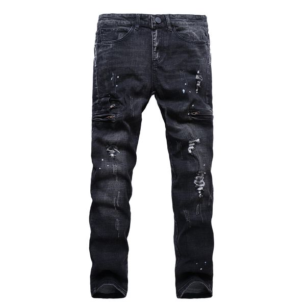 mens ripped biker jeans 100% cotton black slim fit motorcycle jeans men vintage distressed denim jeans new, Blue
mens ripped biker jeans 100% cotton black slim fit motorcycle jeans men vintage distressed denim jeans new, Blue