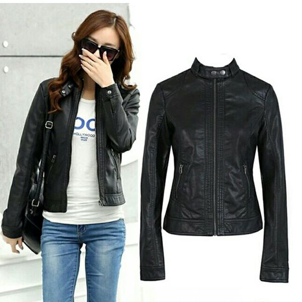 women leather jacket single pimkie washed pu leather motorcycle jacket pimkie slim female soft large size s-xxxl, Black
women leather jacket single pimkie washed pu leather motorcycle jacket pimkie slim female soft large size s-xxxl, Black