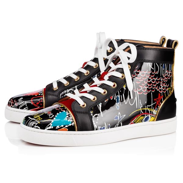 fashion designer no spikes leather graffiti flats shoes red bottom shoes for women mens luxury party lovers genuine leather sneakers, Black
fashion designer no spikes leather graffiti flats shoes red bottom shoes for women mens luxury party lovers genuine leather sneakers, Black