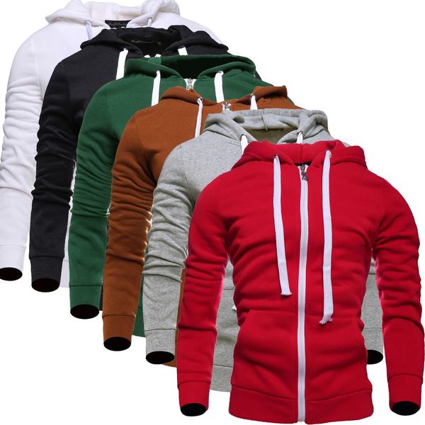 fall-2016 new mens plain hoodie fleece sweatshirt hooded coat jumper zip jacket, Black;brown
fall-2016 new mens plain hoodie fleece sweatshirt hooded coat jumper zip jacket, Black;brown