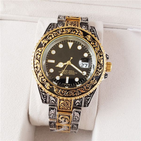Hot sale Good Quality Brand beautiful Carved flowers Retro Style For men's Date Calendar stainless steel Quartz man wrist watch R60
Hot sale Good Quality Brand beautiful Carved flowers Retro Style For men's Date Calendar stainless steel Quartz man wrist watch R60
