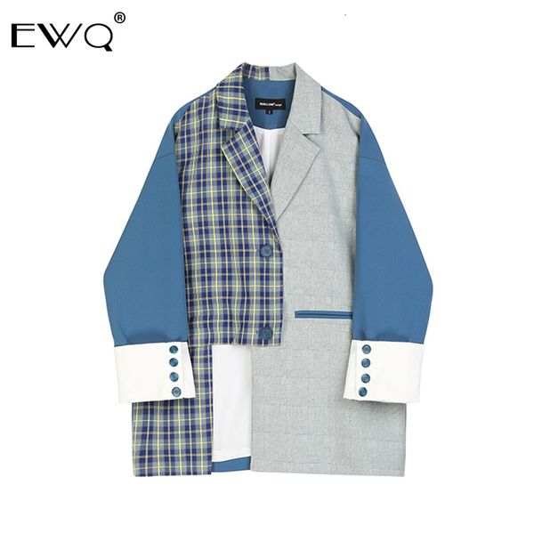 ewq / 2019 new fashion autumn suit collar contrast color plaid stitching blazer men loose casual tide high street male 9a354, White;black
ewq / 2019 new fashion autumn suit collar contrast color plaid stitching blazer men loose casual tide high street male 9a354, White;black