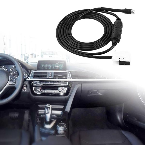 

1pc car aux audio cable line connector with resistor 12 pin for e60 e61 e63 e64 e65 e66 e81 e82 e83 e87 e88 e90 e91 e92 e93