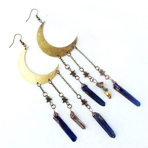 6pair handwork titanium rainbow quartz crystal natural stone moon charms stars pendants earrings for women earring jewelry free, Silver
6pair handwork titanium rainbow quartz crystal natural stone moon charms stars pendants earrings for women earring jewelry free, Silver