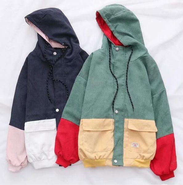 fashion women coat outwear long sleeve corduroy patchwork oversize jacket windbreaker coat overcoat for spring autumn hoodies, Black
fashion women coat outwear long sleeve corduroy patchwork oversize jacket windbreaker coat overcoat for spring autumn hoodies, Black