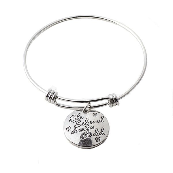 stainless steel hand decorate she believed series self-improvement bracelet fund bracelet, Golden;silver
stainless steel hand decorate she believed series self-improvement bracelet fund bracelet, Golden;silver
