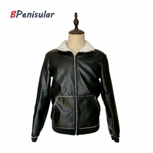 men's fur & faux men leather jacket korean brand fleece lined motorcycle bomber coats male outerwear winter mens coat, Black
men's fur & faux men leather jacket korean brand fleece lined motorcycle bomber coats male outerwear winter mens coat, Black