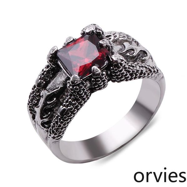 2020 designer european and american fashion accessories men's ring retro american soldier ruby ring, Silver
2020 designer european and american fashion accessories men's ring retro american soldier ruby ring, Silver