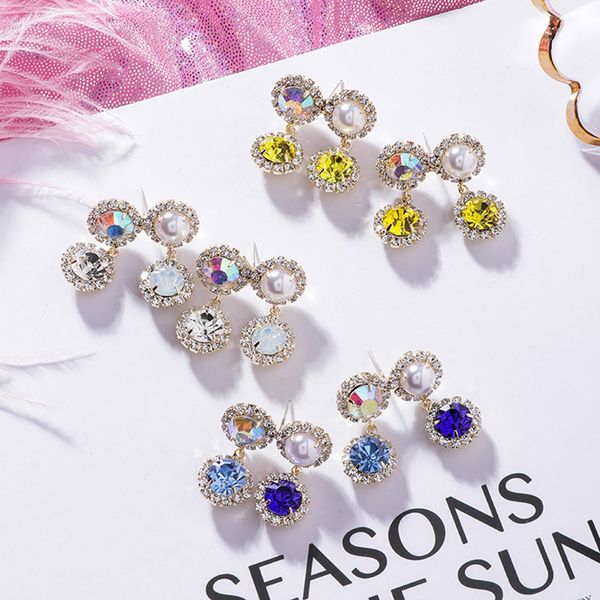 korean fashion girl colorful crystal drop earrings simulated pearl rhinestone round earrings brinco elegant wedding jewelry, Silver
korean fashion girl colorful crystal drop earrings simulated pearl rhinestone round earrings brinco elegant wedding jewelry, Silver