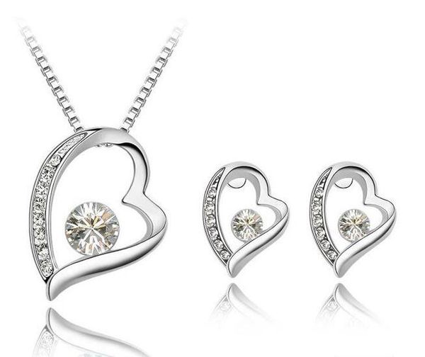 18k white gold silver plated austrian crystal love heart necklace earrings jewelry sets for women bridal wedding jewelry set
18k white gold silver plated austrian crystal love heart necklace earrings jewelry sets for women bridal wedding jewelry set