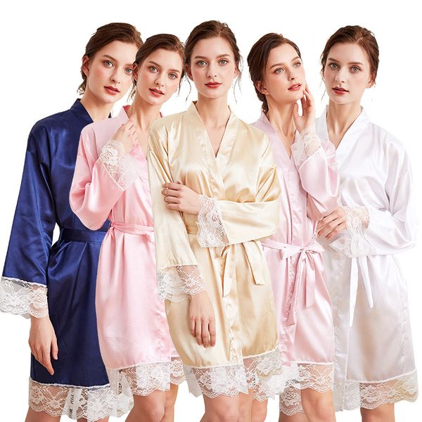 women's sleepwear cross-border pajamas selling silk robe long sleeve lace morning bathrobe home pyjama in summer, Black;red
women's sleepwear cross-border pajamas selling silk robe long sleeve lace morning bathrobe home pyjama in summer, Black;red
