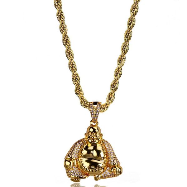 shy micro pave cubic zircon maitreya buddha necklaces & pendant 24 inch chain length all iced out bling necklace for male k4705, Silver 
shy micro pave cubic zircon maitreya buddha necklaces & pendant 24 inch chain length all iced out bling necklace for male k4705, Silver