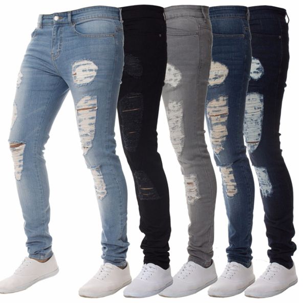 men's denim pants ripped hole slim fit jeans men fashion hip hop skinny pencil jeans for men stretch elastic solid, Blue
men's denim pants ripped hole slim fit jeans men fashion hip hop skinny pencil jeans for men stretch elastic solid, Blue