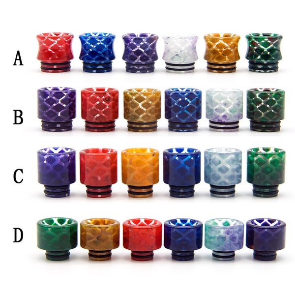 Snakeskin Resin Drip Tip new design Wide Bore Honeycomb Mouthpiece Vape Drip Tips E cig Accessories for 510 or 810 Atomizers dhl free