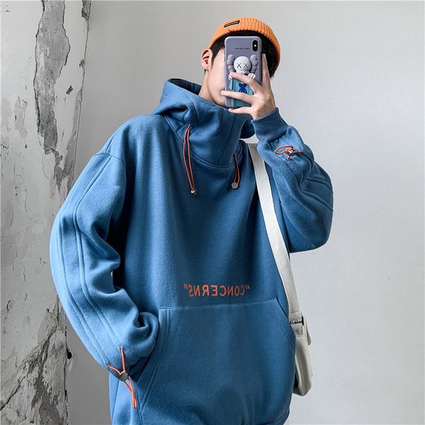 2019 autumn new korean men's tooling trend solid color hooded couple thickening loose casual fashion pullover, Black
2019 autumn new korean men's tooling trend solid color hooded couple thickening loose casual fashion pullover, Black